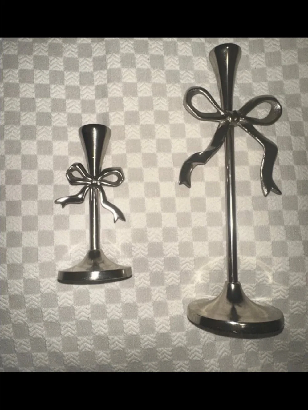 Silver Frame and Candle Stick Bundle
